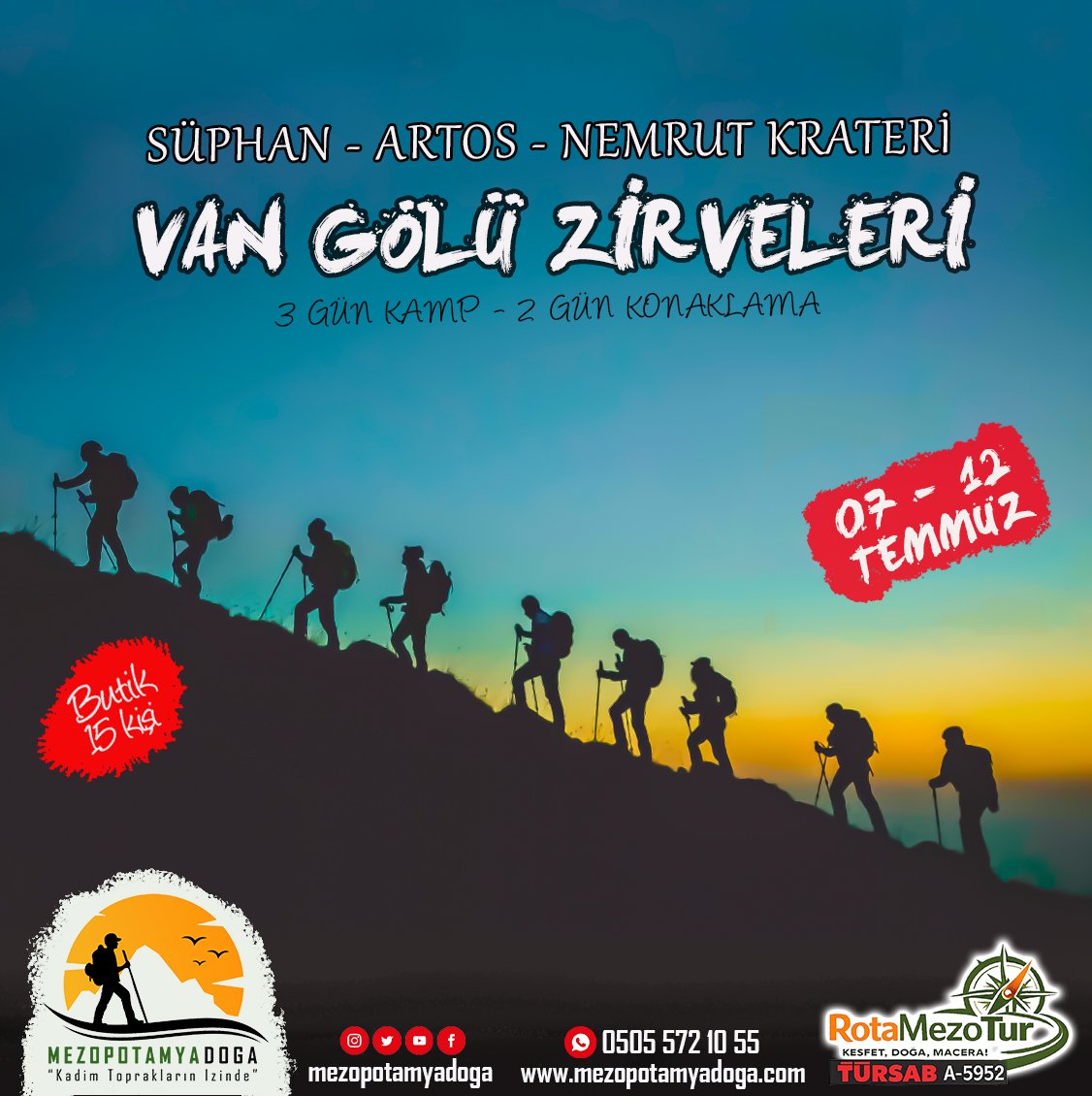 3 ZİRVE TIRMANIŞI  (SÜPHAN – ARTOS – NEMRUT)